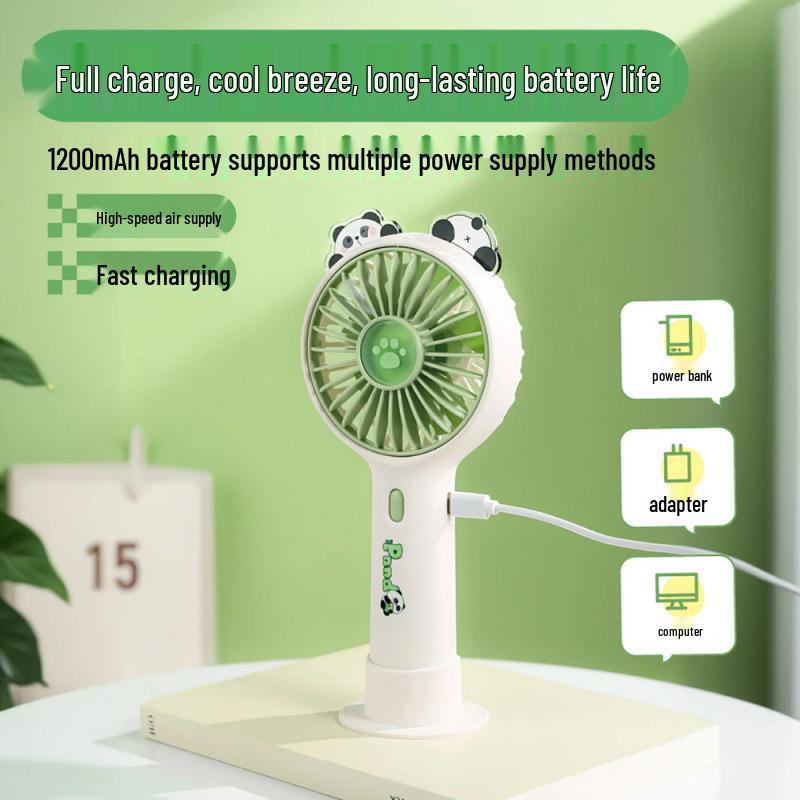 Green Panda USB Rechargeable Mini Desk Fan