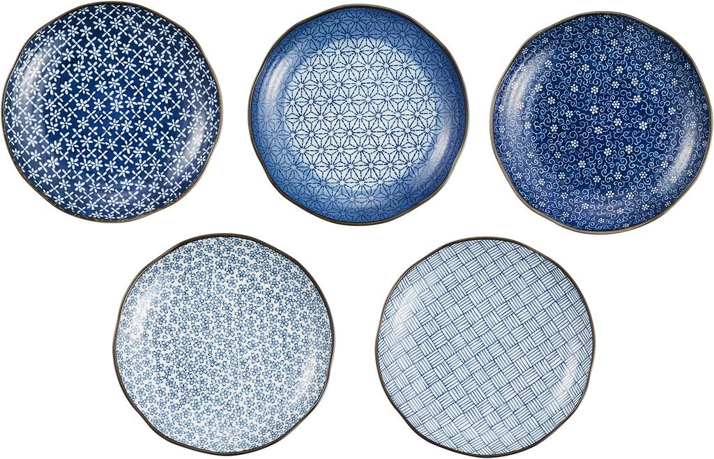 Nishikai Pottery Chrysanthemum Type 8 Plate Modern Old Dyed Diameter Cosmetic 52635 No. Set, Pattern, 25.5cm (Includes Box)