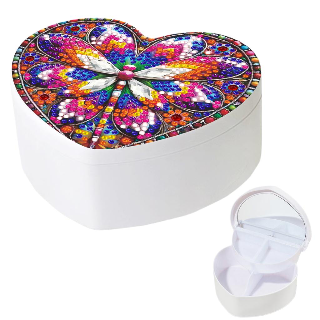 DIY Diamond Painting Rhinestones Decorative Storage Box Partial Drill Crystal Mosaic Storage Container for Desktop Diamond Art