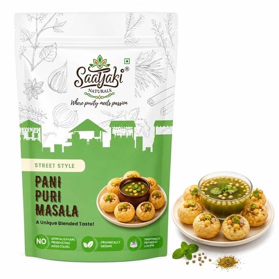 Saatyaki Naturals PaniPuri Masala -50gm| Pure Authentic Indian spice blend for Tangy-Spicy Golgappa Pani Mix | Street-Style Flavour | No Preservatives