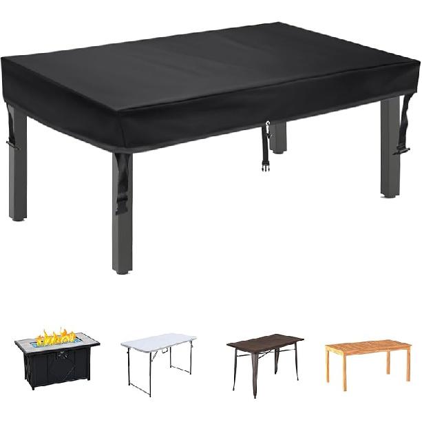 Rectangular Patio Table Cover - Waterproof Anti-UV Outdoor Dining Table Cover - Outdoor Patio Furniture Cover 75" L X 40" W X 6" H