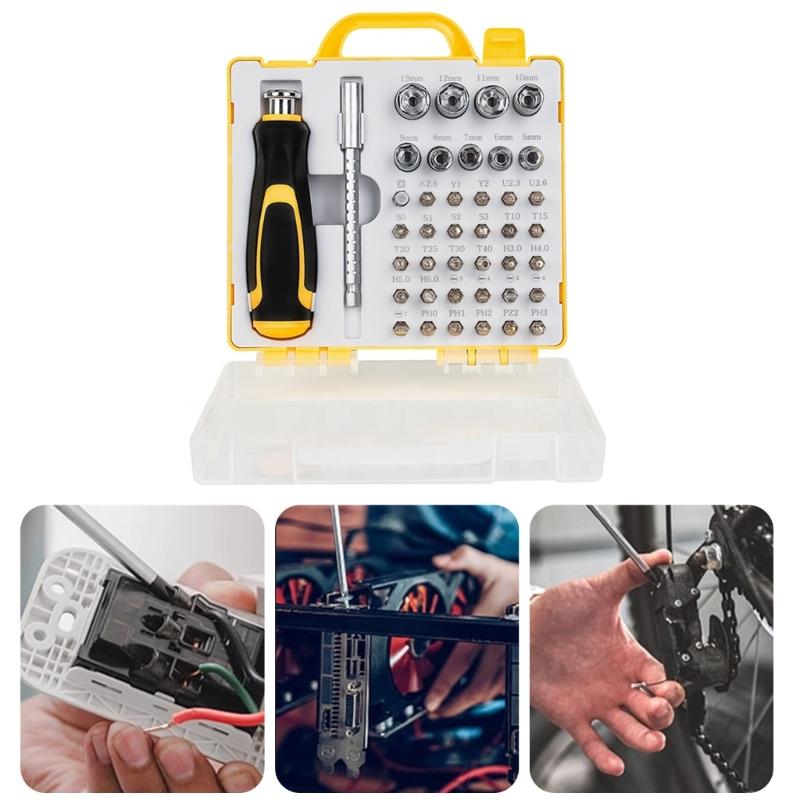 Screwdriver Bit Socket Set 42 in 1 Ratchet Screwdriver Set with Case Multipurpose Tool for Professional Screwdriver Set