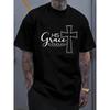 European Sizes Men's Limited Edition His Grace Enough T-Shirt - Black Suitable for Casual Urban Style, Comfortable Regular Fit