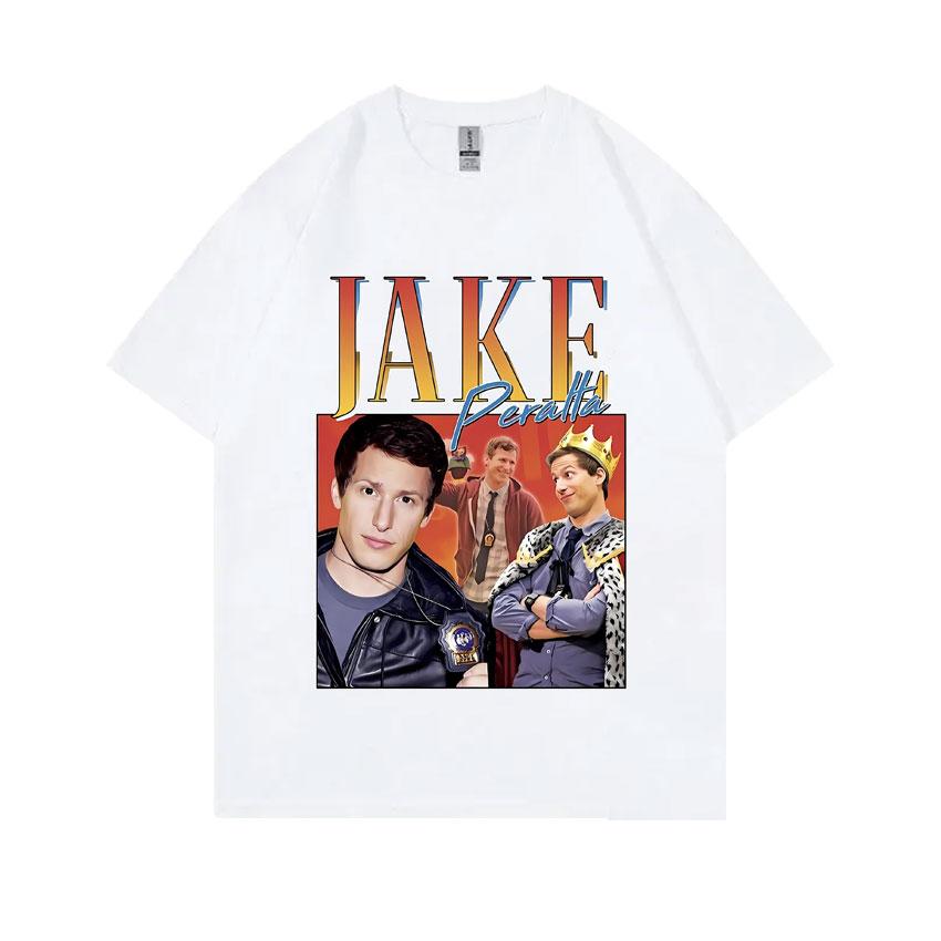 Jake Peralta Graphic Tshirt Unisex Women Fashion Vintage Streetwear Summer Women Comfortable Pure Cotton Oversized Short Sleeve