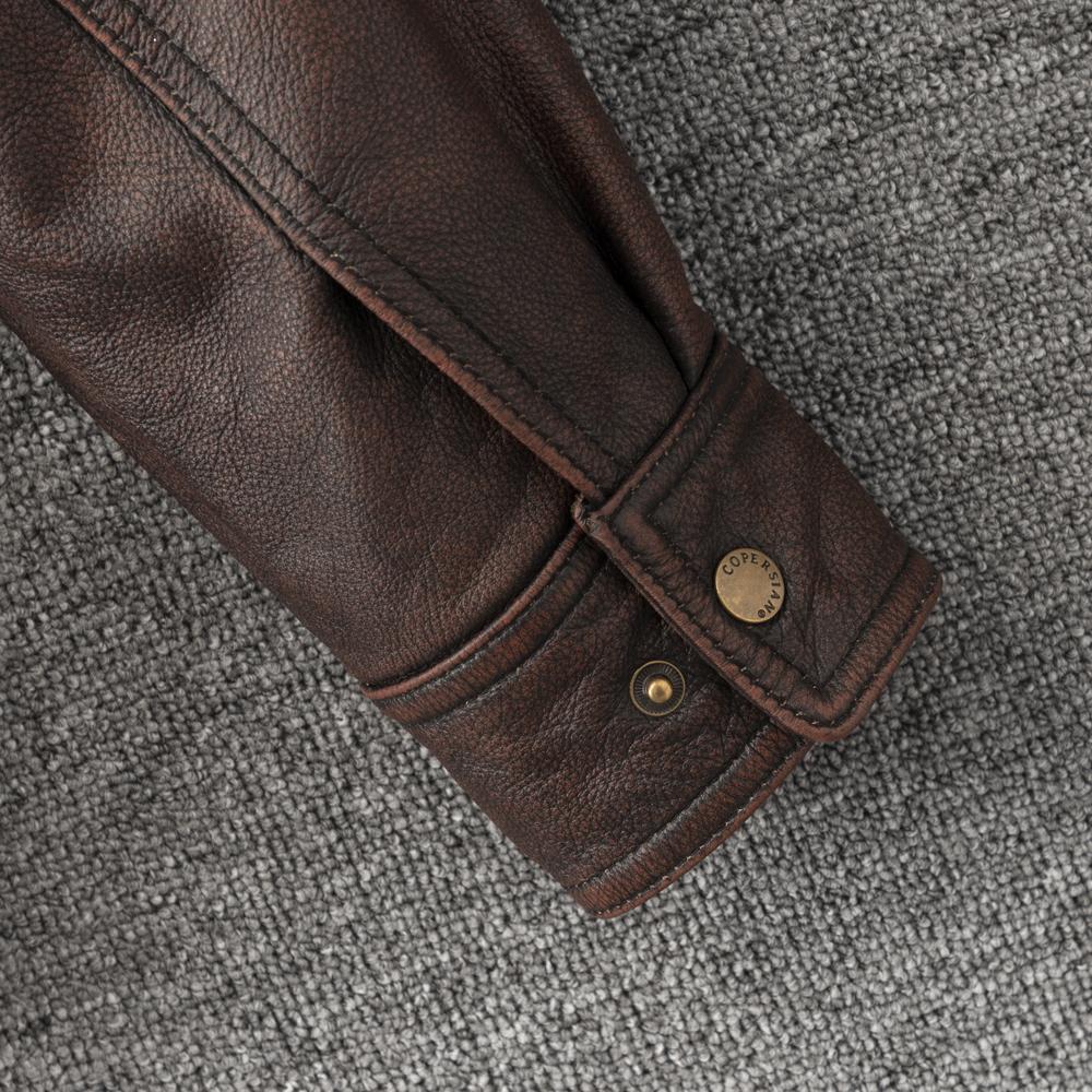 Vintage Red Brown Men Leather Jacket Oversized Style Black Genuine Cow Loose Man Bomber Coat Plus Size