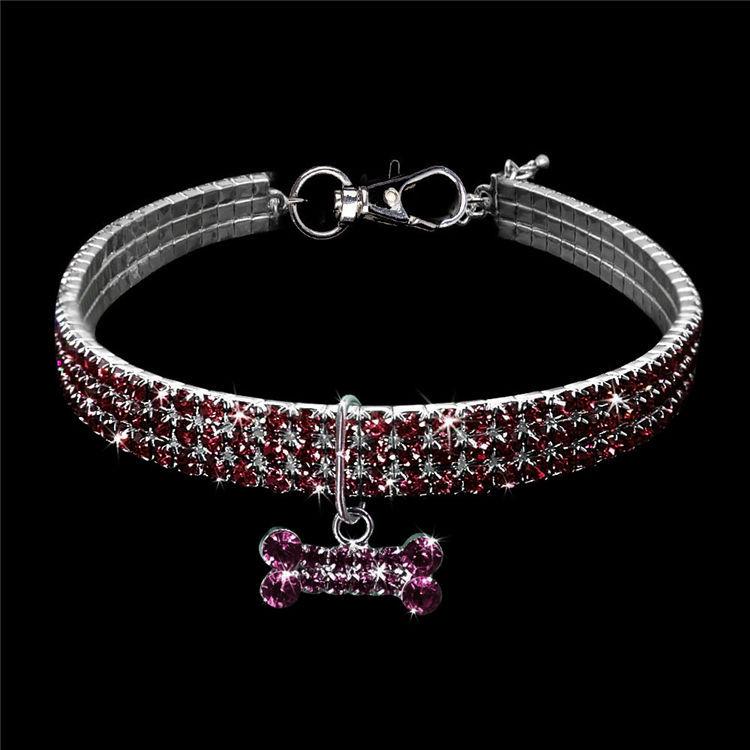Buy Dogs Collars Cute Mini Pet Dog Bling Rhinestone Chocker Collars