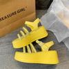 Sandals Girl 2025 Summer New Korean Version of Internet Celebrity Platform Muffin with Fairy Style with Skirt Roman Sandals Woman