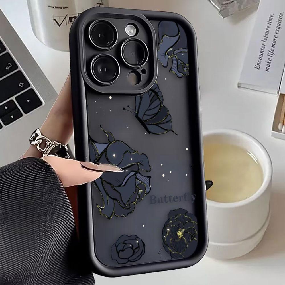 Luxury Butterfly Roses Phone Case For Redmi NOTE 15 13 14 8 9 9S 10 10S 11 11S 11T 12 12S PRO PLUS TPU Case DIY Shell Capa Cover RedmiNOTE9S(9PRO4G)