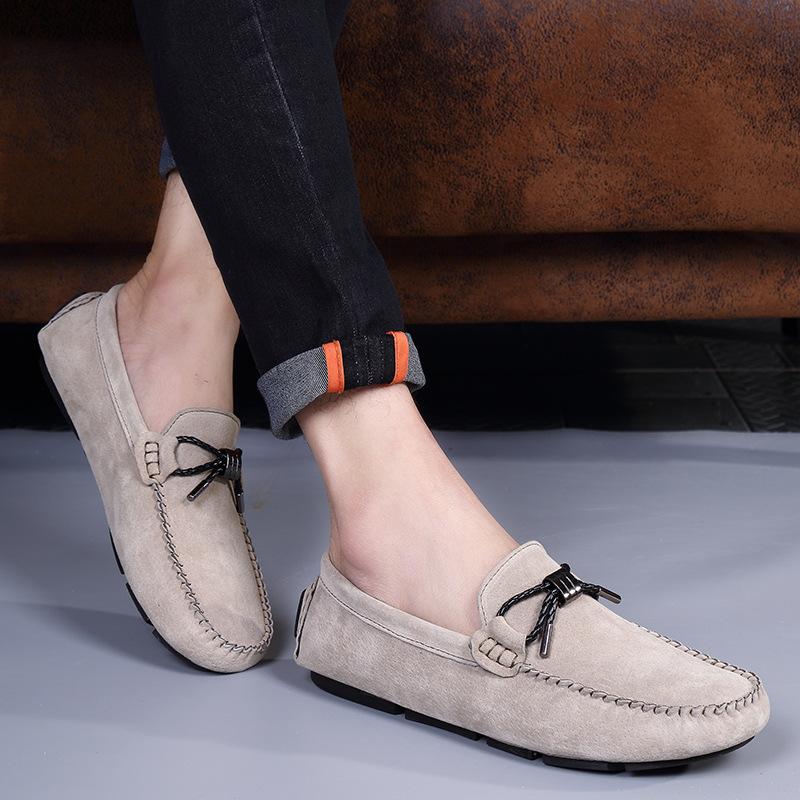 Autumn new leather Doudou shoes breathable lazy shoes personalized driving shoes