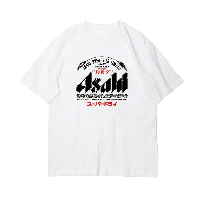 Neues Sommer Japanisches ASAHI Draft Bier Kurzarm Kirin Bier Ein Hauch von Asahi Geschmack Japanischer Retro-Stil Herren T-Shirts