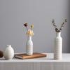 Mini Ceramic Vintage Vase Luxury Ribbed Flower Holder Small Decorative Tabletop Pottery INS Style Retro Modern Ornament