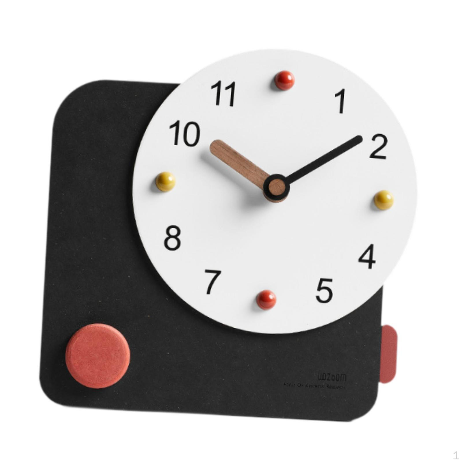 

Contemporary Round Clock for Bedside Table чёрный