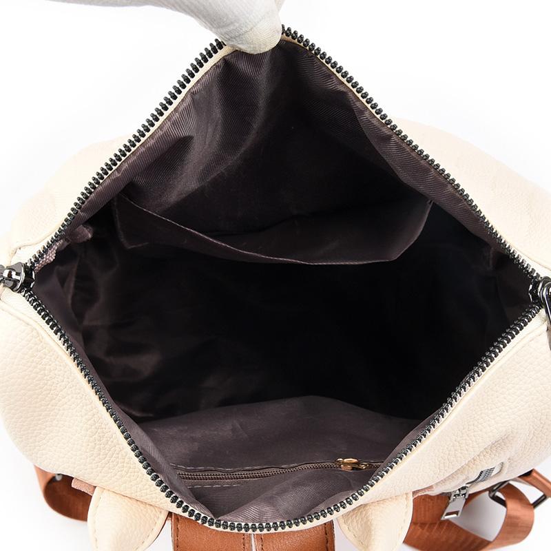 Fashion Backpack Female Soft Leather Rucksack Women Shoulder Bag Ladies Travel Back Pack Large Capacity Dayback Bookbag for Girl