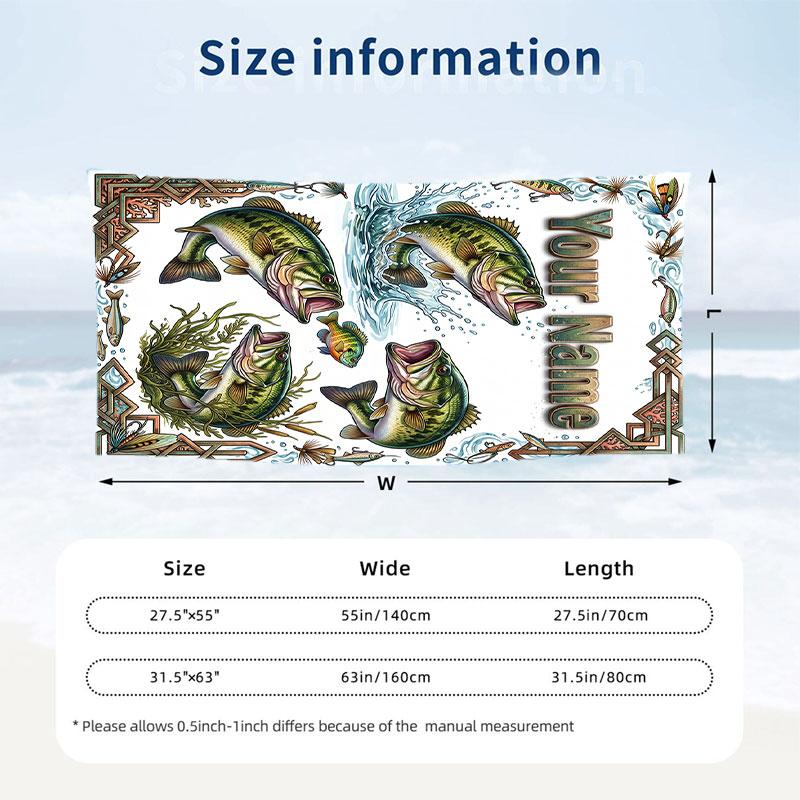 Adventure Journey Theme Beach Towel Personalized Custom Name & Text Soft Quick Dry Beach Towel for Swimming Travel