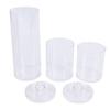 Acrylic Cotton Rounds Holder Set Stackable Clear Qtip Dispenser Makeup Remover Pad Organizer for Bathroom Vanity 2Pcs