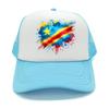 DR Congo Flag Baseball Caps Cool Summer Unisex Wounisex Mesh Net Hat Democratic Congo Trucker Cap Unisex Outdoor Mesh Net Hats