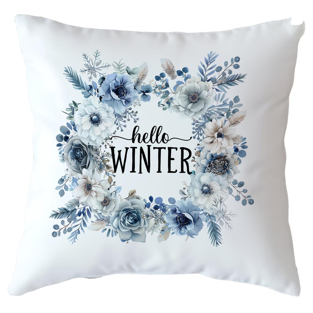 Christmas Cushion Cover Blue Snowflake Reindeer Design Festive Decorative Pillow Case Holiday Sofa Bed Home Decor Pillowcase