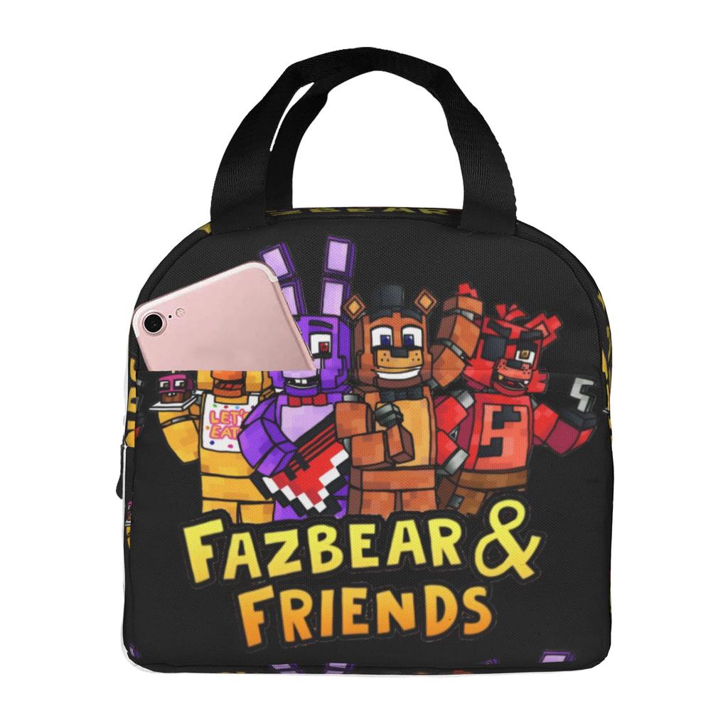 Op maat Gemaakte FNAF At Freddys Geïsoleerde Lunchtas voor Buiten Picknick Survival Spel Draagbare Thermische Koeler Bento Box Mannen Vrouwen