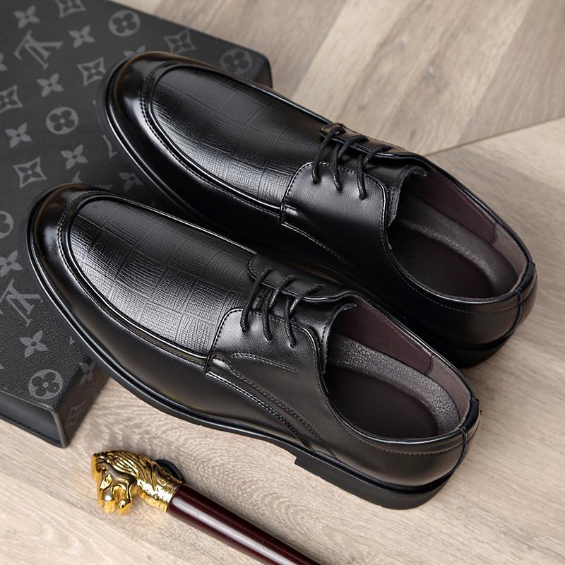 

2025 direct sales explosion business dress leather shoes British style trend men s shoes casual brand men s shoes 44 чорний