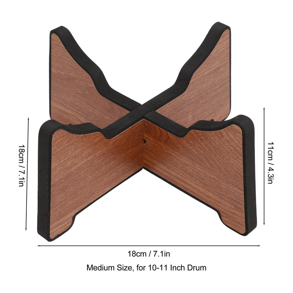 Ethereal Drum Stand Holder Silicone Sound Insulation Layer Detachable Wooden Display Rack Handpan Tongue Drum Holder