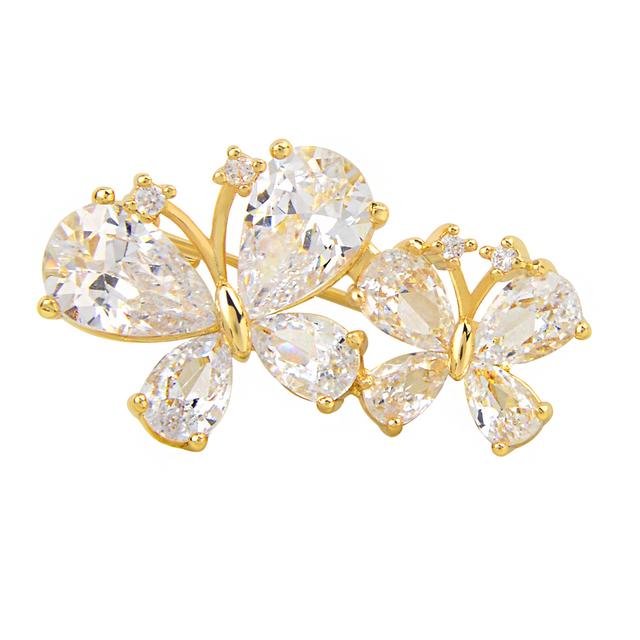 

Small Cubic Zirconia Butterfly For Women Brooches Collar Pin Insect Jewelry 2 Colors Available Copper MaterialSmall Jewelry золотой