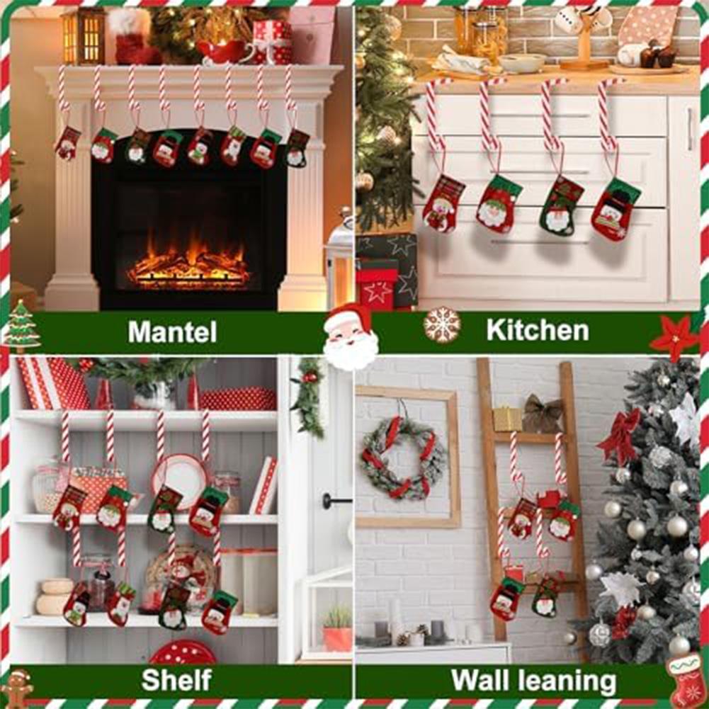 Festliche Atmosphäre Weihnachtsstiefelhalter Einfach zu installierende Haken Vielseitige Haken für Weihnachtsdekorationen Weihnachtsdekorationen