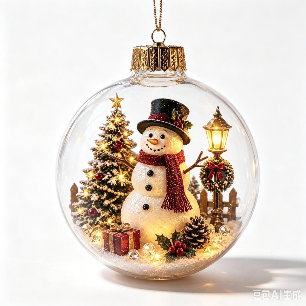 Leuchtende Weihnachtsgeschichte Ornamente 8x8cm Kunststoff Weihnachtsbaum Hängekugel mit Aufhängeseil Festlicher Anhänger Dekor für Weihnachtsbaum