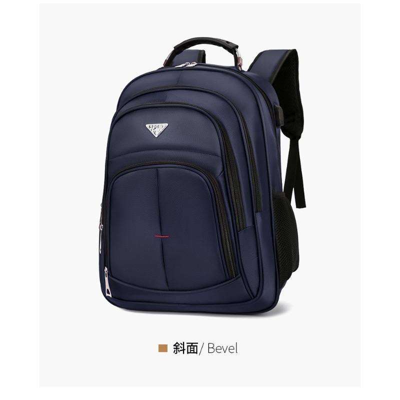 

New Casual Versatile Solid Color Men s Backpack with Large Capacity and Waterproof Oxford Cloth Computer Bag синій