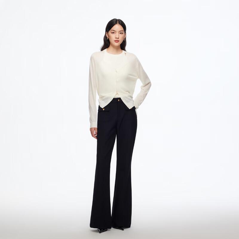 VEROMODA 2025 Autumn/Winter High-Waist Metal-Trim Micro-Flare Pants