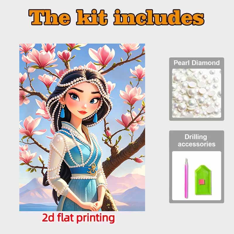 Disney Pearl Art Painting Cartoon Mulan Handmade diy5D Pearl Gem Painting Pictures Crafts Special Shape Home Wall Decoration