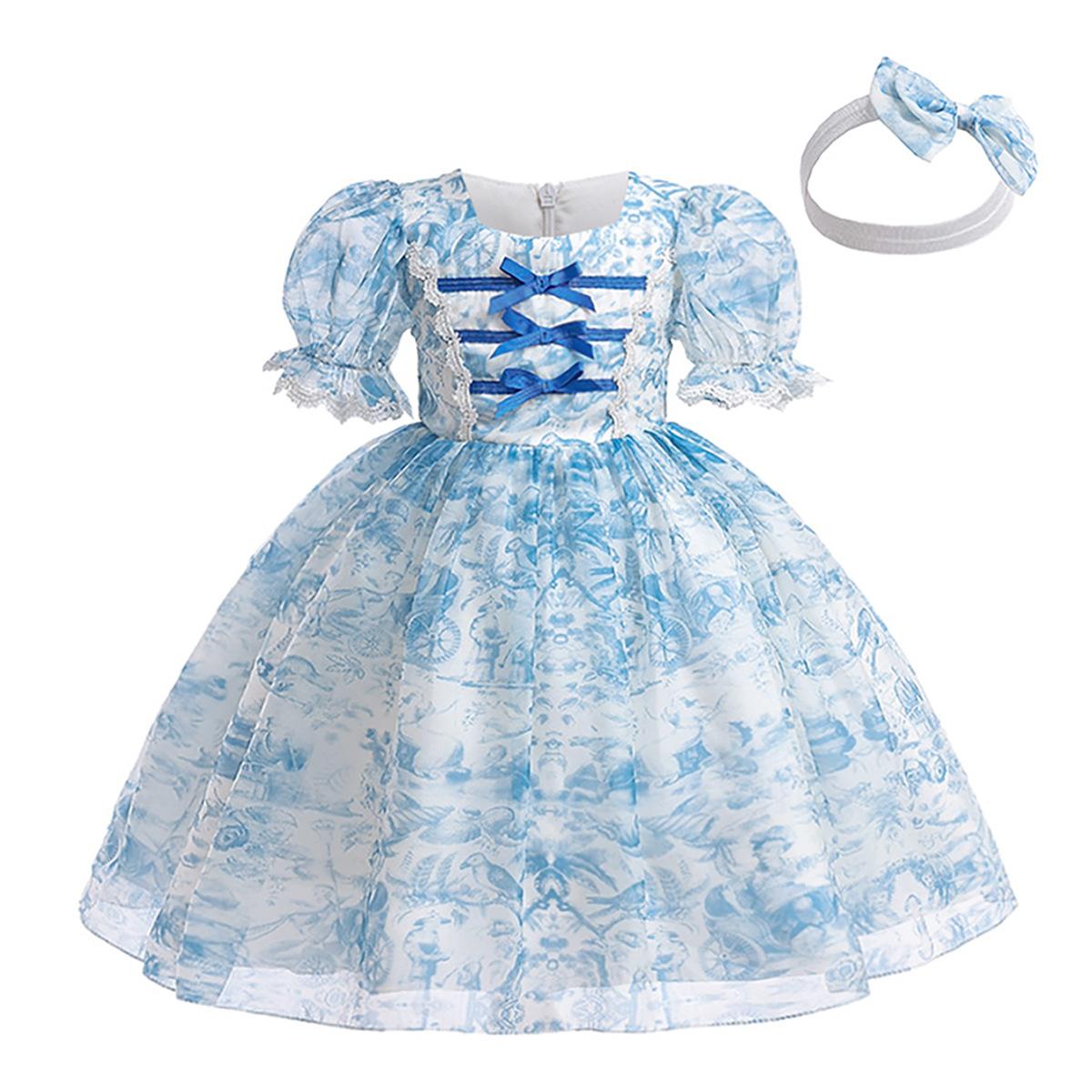 

Платье для крещения младенцев для девочек, детские платья для свадебной вечеринки, тюлевое платье с бантом и бисером, платье на крестины, детская одежда на день рождения 5Y синий