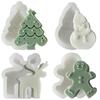 4Pcs Christmas Silicone Candle Molds Set - Reusable, Soft Easy-to-Release Craft Molds for Aromatherapy Candles Handmade Soaps