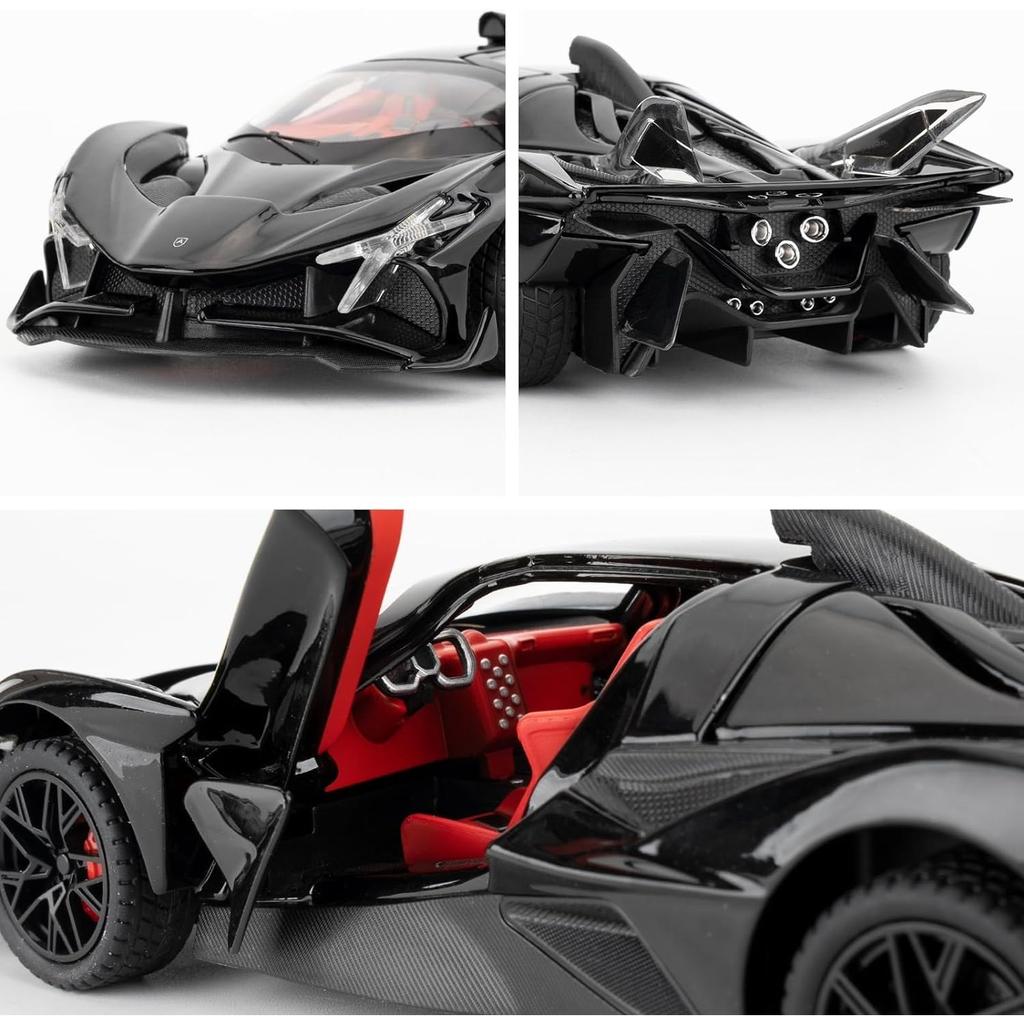 1/24 Apollo Evo Alloy Model Car Toy with Pull Back Function with Sound and Bright Lights, Suitable Collectible Model Toys, Gifts for Boys and Girls
