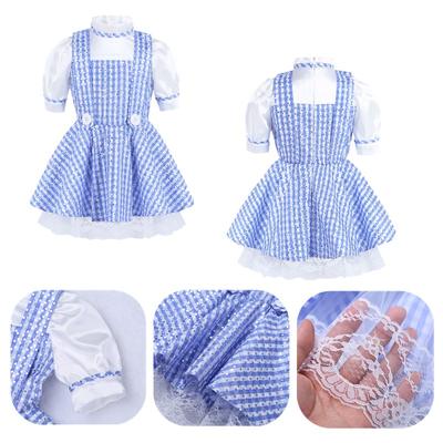 Kids Girls Sequined Polka Dots Plaid Halloween Dressing Up Kids Cosplay Party Dress Costume