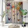 Vibrant Butterfly Garden Shower Curtain - Waterproof,Mildew-Resistant With Colorful Floral Design For A Lively, Elegant Bathroom