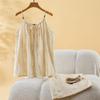 Bamboo fiber pajamas women's summer new suspender trousers simple and fashionable  age-reducing loungewear suit