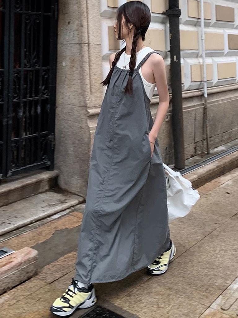 AYIHOLIC CASHMERE Athleisure Suspender Maxi Dress