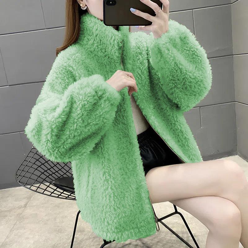 Dámská zimní oboustranná fleecová bunda: Hustý stojáček, hřejivý kardigan na zip