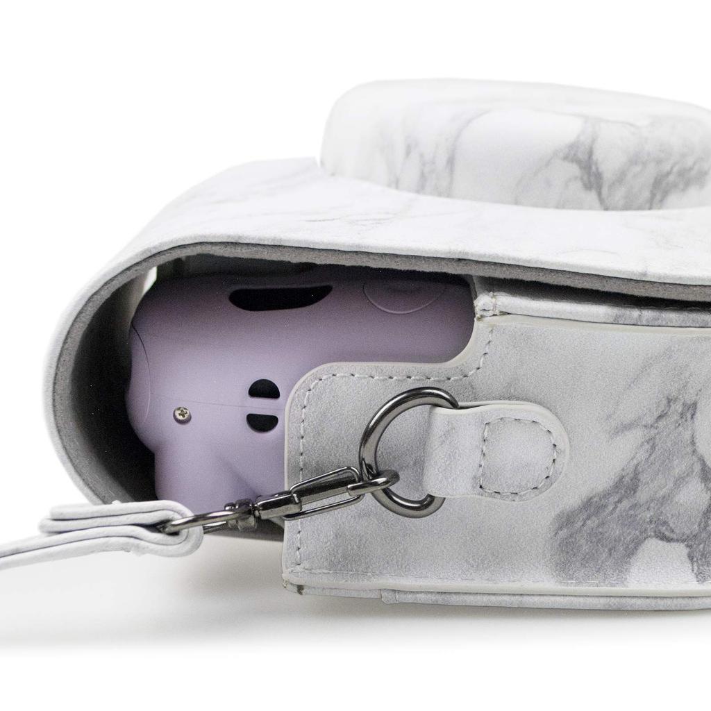 Kinokoo instax Fujifilm instax mini11 husă instax mini11 husă cameră instax husă protectoare cu curea de umăr husă din piele PU, (marmură gri)