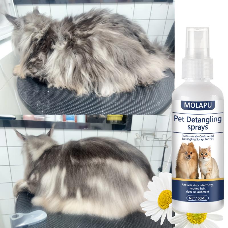 Cat and Dog Hair Tangle Prevention Spray – Leave-In Conditioner to Detangle Pet Hair. A Professional Formula Specifically Designed for Pet Grooming