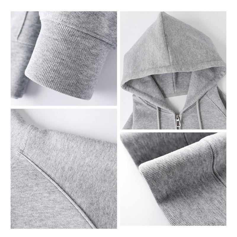 Jimo hooded sweater women's clothing autumn and winter loose lazy wind fleece zipper cardigan top jacket