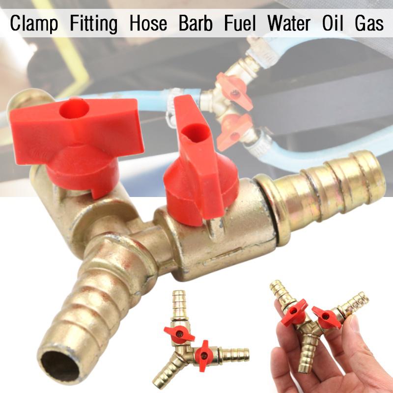Brass Y 3 Way Shut Off Ball Valve with 8mm 10mm Hose Barb Connector for Water Air Control System Leakproof Design