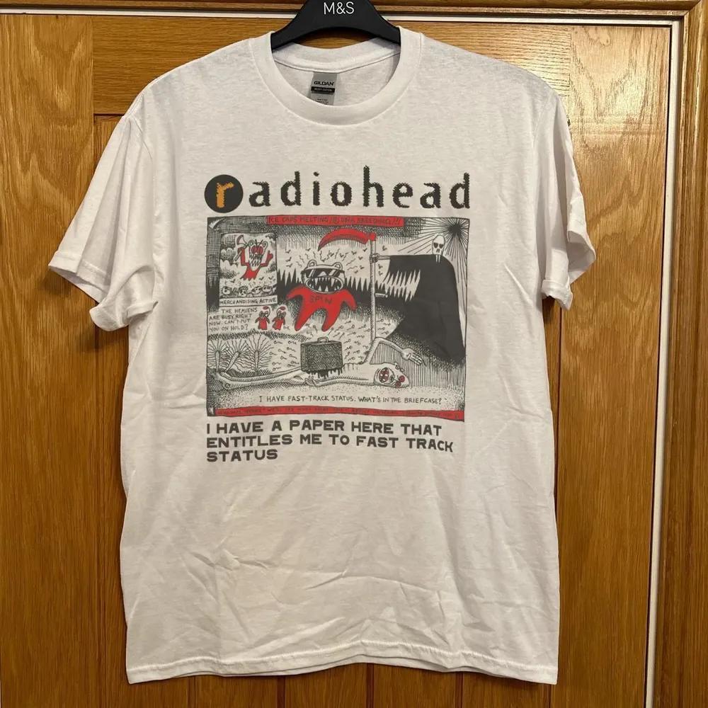 Unisex Short Sleeve Crew Neck Cotton T Shirt Radiohead Band XXXL