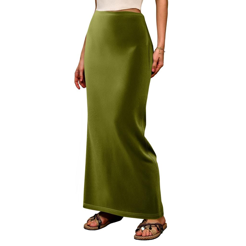 Women's Soft Fashion Casual Long Skirt High Waist Elegant Exquisite Long Skirt