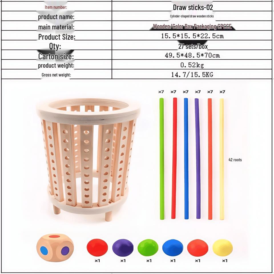 Cross-Border Montessori Wooden Dice Game for Kids – Educational, Colorful Math and Parent-Child Interaction Toy