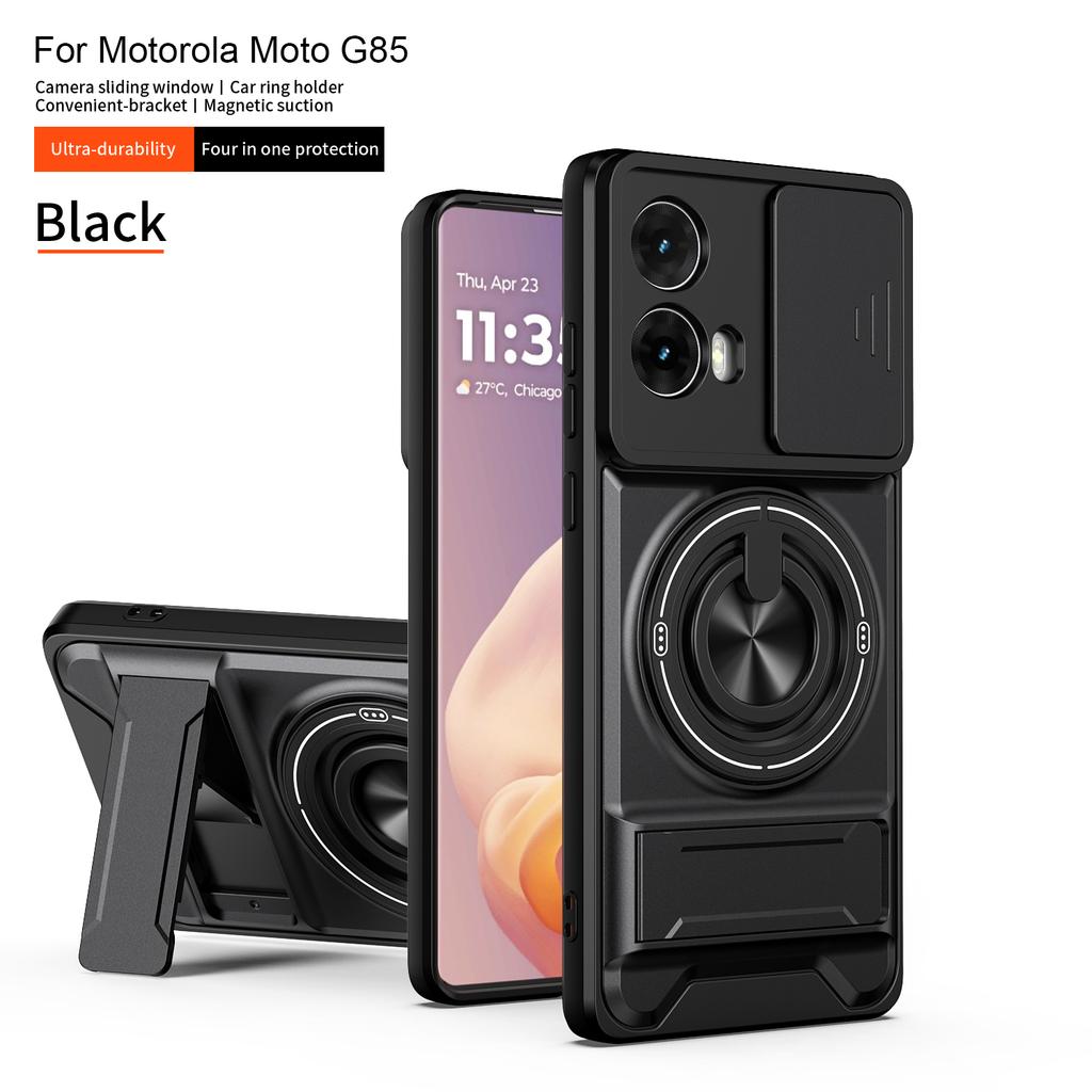 For Motorola G85 Case Moto G85 Cover Moto S50 Neo Phone Case Magsafe Magnetic Fold Holder Military Armor Camera Protection Cover