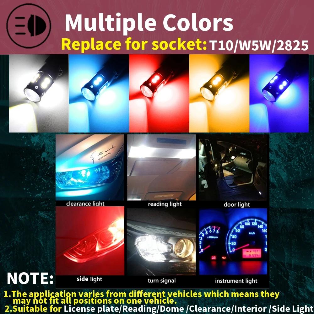 2Pcs Super Brigh T10 W5W 168 192 Led Tail Light White 3030 10SMD 12V Car Led Auto Lamp CANBUS NO Error Car Marker Parking Bulb