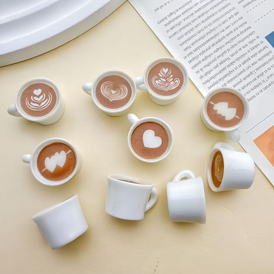 40 stk Mini Resin Kaffekopper Statuer Levende Utseende Mikro Landskap Ornament DIY Håndverk Lett Dukkehusdekor