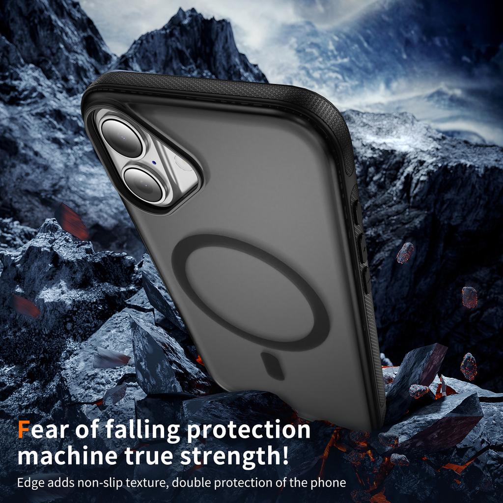 For iPhone 17 Case PC + TPU Skin Touch Anti-drop Phone Cover Compatible with MagSafe