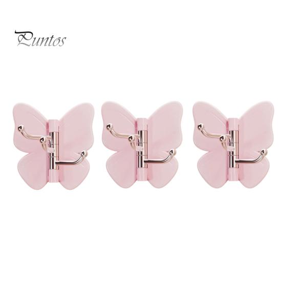Corner Storage Hooks Rotating Butterfly Adhesive Wall Hooks, 3-Prong No-Drill Swivel Hangers, with Flexible Adjustable Angle Space-Saving Hook,